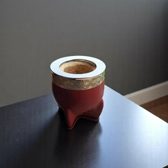 MATE IMPERIAL CALABAZA CUERO LISO BORDO - tienda online