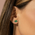 BRINCO OVAL DE CRISTAL ESMERALDA E ZIRCÔNIAS BRANCAS