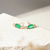 BRINCO OVAL DE CRISTAL ESMERALDA E ZIRCÔNIAS BRANCAS - comprar online