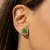 BRINCO TOP OVAL DE CRISTAL ESMERALDA E ZIRCÔNIA BRANCA