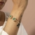 Bracelete Dois Ovais de Cristal Esmeralda e Zircônias Brancas - comprar online