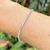 Pulseira Riviera Safira Incolor 2.0mm e 4 Garras Pedras Naturais 17cm