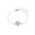 PULSEIRA FLOR 5 PETÁLAS DE GOTAS COM CRISTAL LONDON BLUE E ZIRCÔNIAS BRANCAS 19CM - loja online