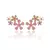 BRINCO EARCUFF FLORES DE CRISTAL TOPÁZIO AZUL, CRISTAL AMETISTA, CRISTAL TURMALINA ROSA E ZIRCÔNIAS COLORIDAS - Mar Doce Semijoias