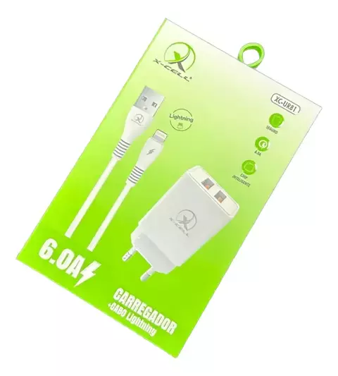 CARREGADOR P/ TEL. CELULAR + 1 CABO LIGHT MARCA X-CELL - comprar online