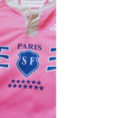 Camiseta Stade Frances - Rosa y Azul - Detalles Plateados - RugbyEnTuPiel