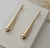 Brinco gota extra pontuda folheado em ouro 18k
