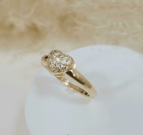 Anel coração cravejado Nr. 16