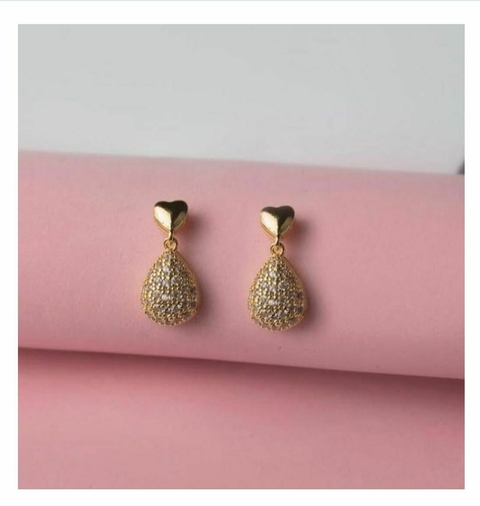 Brinco Coração Gota