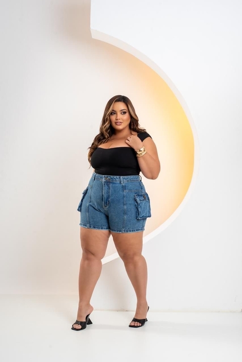 SHORTS JEANS CARGO PLUS