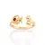 ANEL AJUSTÁVEL LAÇO E MAÇÃ BANHADO A OURO 18K COM ZIRCÔNIA - comprar online