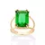 ANEL SOLITÁRIO RETANGULAR BANHADO A OURO 18K COM CRISTAL - comprar online