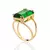 ANEL SOLITÁRIO RETANGULAR BANHADO A OURO 18K COM CRISTAL