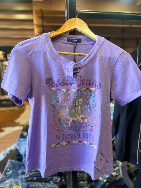 T shirt feminina lilás Tassa - comprar online