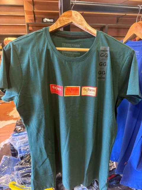 Camiseta feminina Texas Farm verde - comprar online