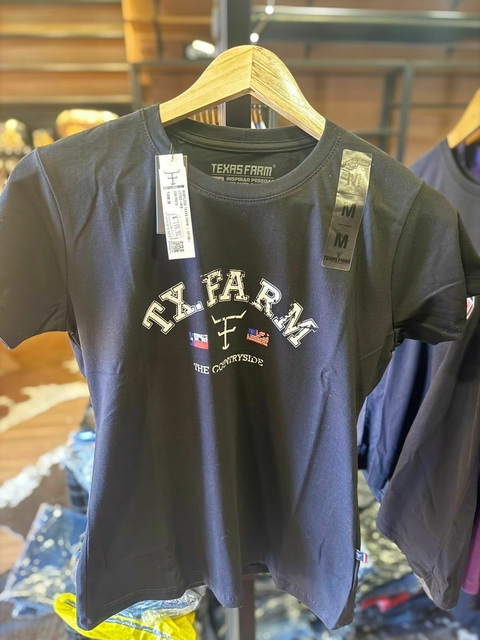 Camiseta feminina Texas Farm preta - comprar online