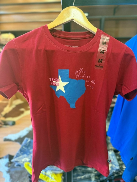 T shirt vermelha Texas Farm - comprar online
