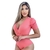 Body Feminino Malha Ribana Salmão Decote em V na internet