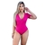 Body Feminino Malha Ribana Rosa Decote em V - loja online