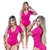 Imagem do Body Feminino Malha Ribana Rosa Decote em V