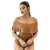 Body Feminino Malha Ribana Caramelo Ciganinha Ombro a ombro - loja online