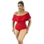 Body Feminino Malha Ribana Vermelho Ciganinha Ombro a ombro - loja online