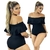 Body Feminino Malha Ribana Preto Ciganinha Ombro a ombro - comprar online
