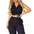 Conjunto de Alfaiataria Preto Calça + Cropped - Magazine Holanda