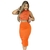 Conjunto Feminino Laranja Saia MIDI + Top Listrado na internet