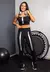 Imagem do Conjunto Calça Legging Cintura Alta + Cropped com Elásticos Fitness | REF: CCA1