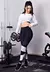 Conjunto Calça Legging + Cropped Telinha Manga Longa Fitness | REF: LX147 - comprar online