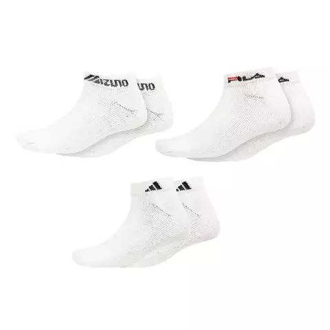 Kit 3 pares Meia Soquete Branca Marcas Sortidas