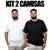 Kit 2 Camisas Plus Size Masculina Lisa Algodão Premium