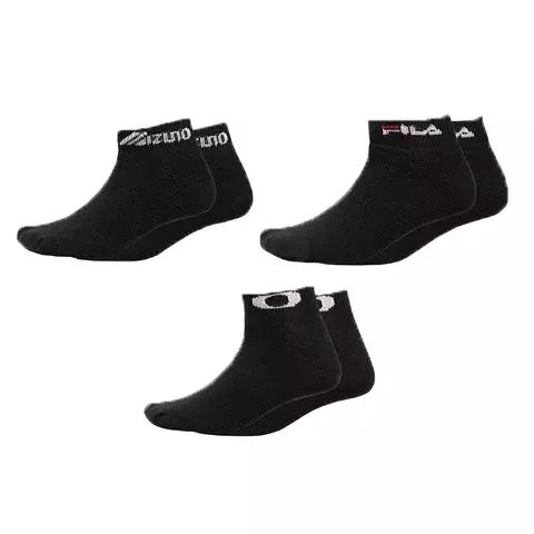 Kit 3 pares Meia Soquete Branca Marcas Sortidas