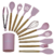 SET KIT X 12 UTENSILIOS DE COCINA MANGO DE MADERA PUNTA SILICONA - Minay Power Girl - L&G