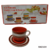 SET 12 PIEZAS CERAMICA 6 TAZAS Y 6 PLATOS PINTADOS