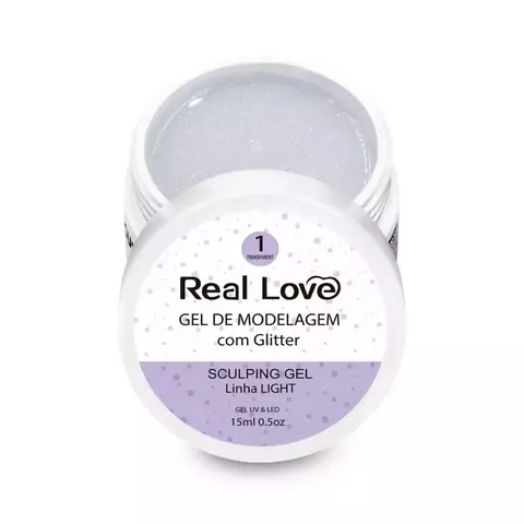 Gel de Alongamento com Glitter Real Love 15ml - 01 Transparente