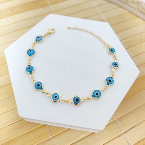 Pulseira Olho Grego folheado a ouro