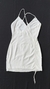 vestido corto blanco frunce de lino - Bershka talla S