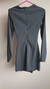 vestido corto gris con abertura, manga larga - Bershka talla XS - comprar online