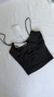 Top Negro Asimetrico Lineas - Bershka talla XS