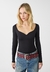Body Negro manga larga - Stradivarius talle L