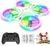 Drones para niños de 8 a 12 años, dron para niños y principiantes, dron con luz LED, pequeño dron RC para interiores con 360 giros, 2 baterías, aterri