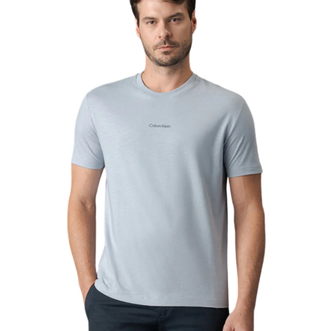 Camiseta Calvin Klein Flame Assinatura Azul Claro