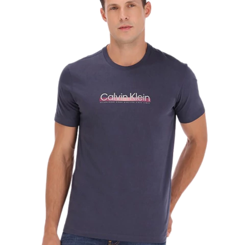 Camiseta Calvin Klein Logo Degrade Marinho