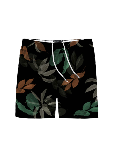 Shorts Praia King&Joe Folhas Preto