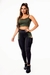 Calça Legging Preta com Verde Militar e Cropped Alcinha Conjunto Fitness | REF: CSV10