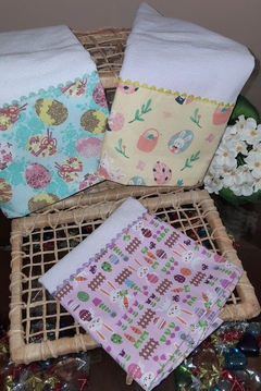 Kit com 3 Panos de Prato – Estampas Exclusivas de Páscoa! - comprar online