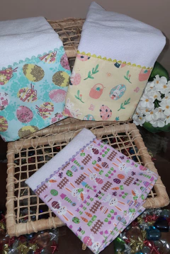 Kit com 3 Panos de Prato – Estampas Exclusivas de Páscoa! - comprar online