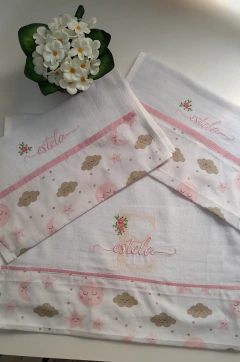 Kit Enxoval de Bebê 3 Peças - 2 Fraldinha de boca e 1 Fralda de passeio - comprar online